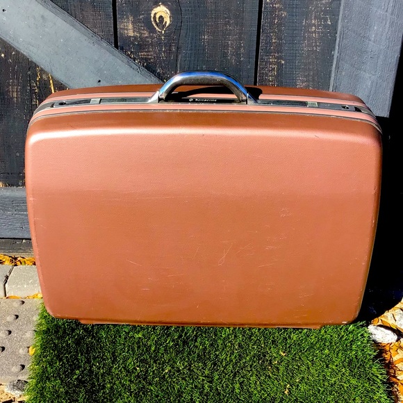 Vintage Retro SAMSONITE Pink Metallic Hardshell Suitcase Luggage Silhouette 70’s - Picture 1 of 1